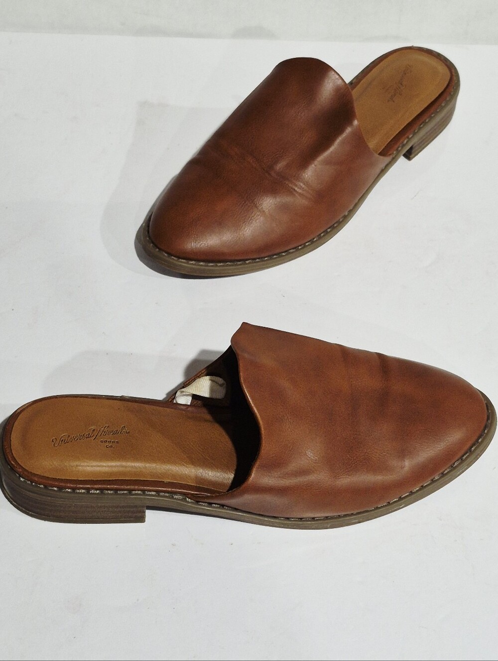 Universal Thread Women’s Brown Faux Leather Slip-On Mules Size 7 1/2